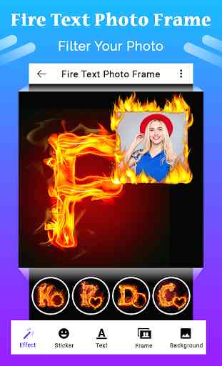 Fire Text Photo Frame 1
