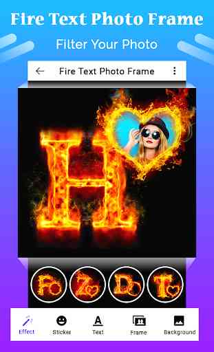 Fire Text Photo Frame 2