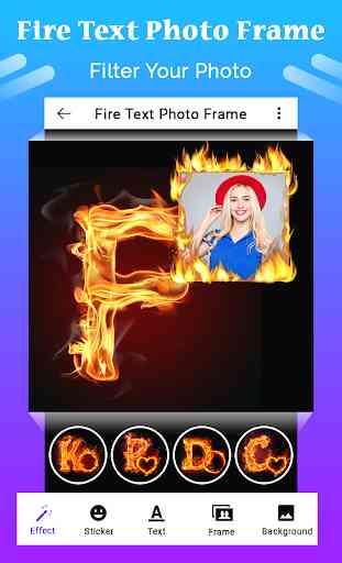 Fire Text Photo Frame 3