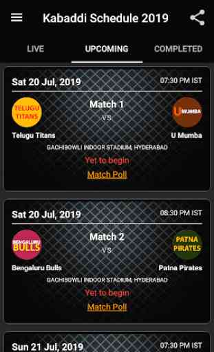Kabaddi Schedule 2019 (Points Table and Squad) 1
