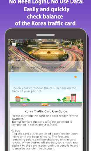 Korea traffic-card balance&weather(Tmoney,Cashbee) 1
