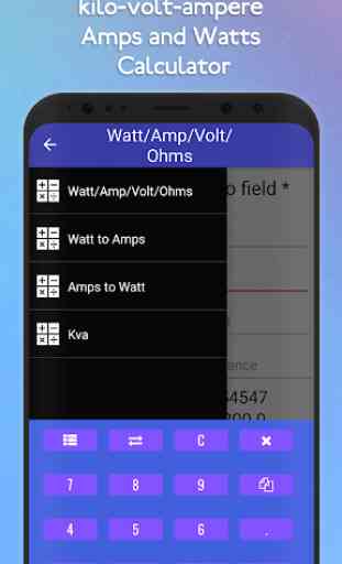 kva / amps / watts calculator 1