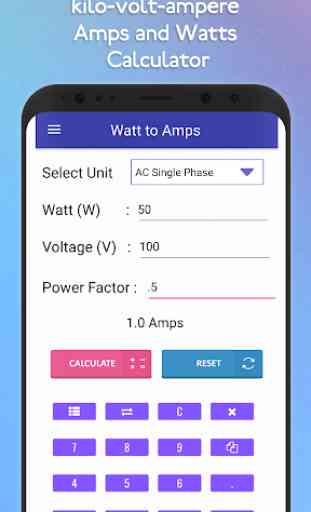 kva / amps / watts calculator 2