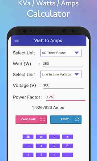 kva / amps / watts calculator 4