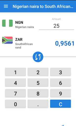 Nigerian naira to South African rand / NGN to ZAR 1
