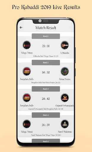 Pro Kabaddi 2019 - Schedule, Live Result, P Table 4