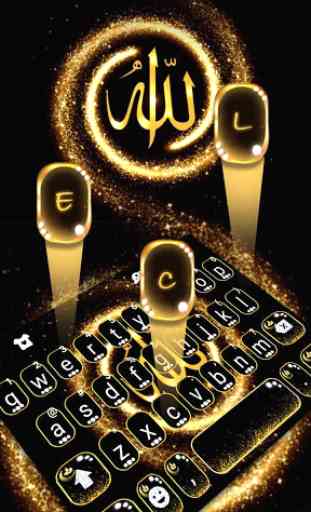 Thème de clavier Golden Allah 2