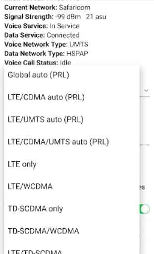 4 G LTE network mode 3
