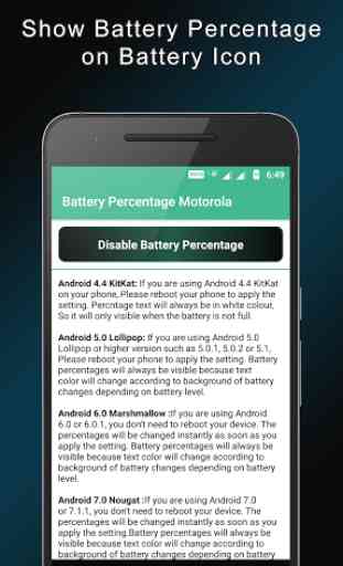 Battery Percentage Motorola 2