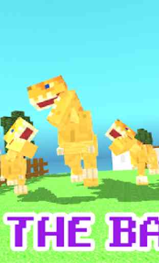 Blocky Dino Park: T-Rex Rampage 3