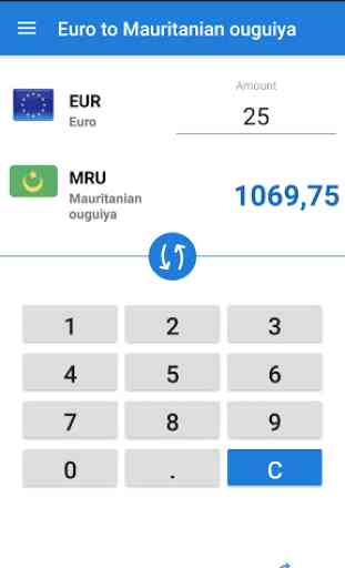 Euro en ouguiya mauritanien 1