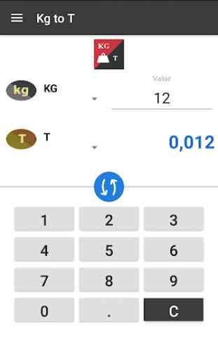 Kilograms to Tons / Kg to T Converter 2