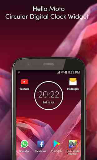 Moto Z2 Play Digital Clock Widget Unlocked 1