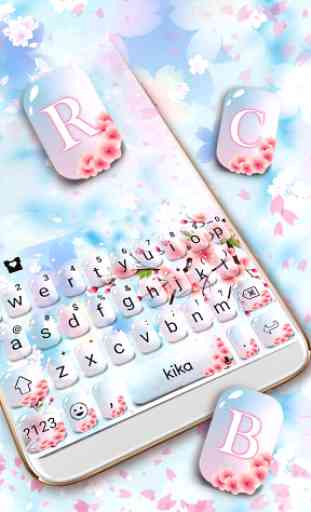 Nouveau thème de clavier Pink Glass Sakura 2