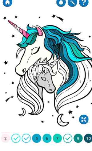 Unicorn Color by Number 4