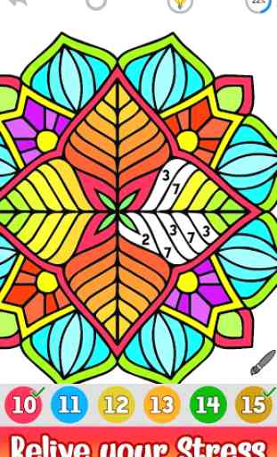 Adult Color by Number Book - Paint Mandala Pages 3