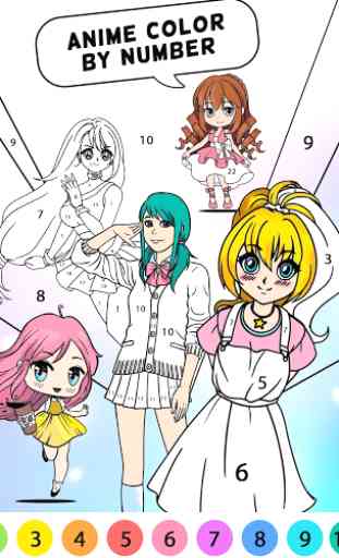 Anime Color by Number - Anime Coloring Book 1