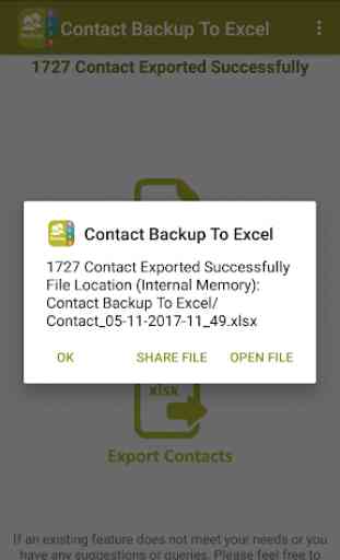 Backup Contact To Excel (Import & Export To XLSX) 3
