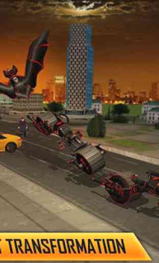 Flying Superhero Robot Transform Bike City Rescue 2