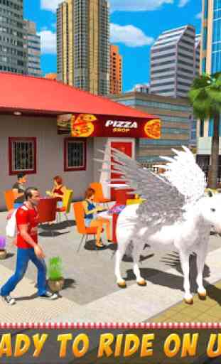 Flying Unicorn Horse Pizza Delivery Boy 1