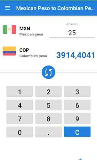 Mexican Peso Colombian Peso / MXN to COP Converter 1