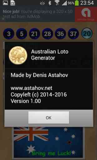 Numbers for OZLotto PowerBall 2