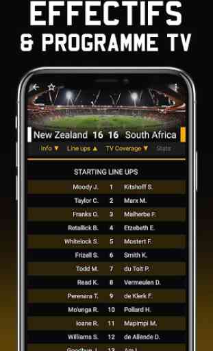 Smash Rugby: Scores en direct, Effectifs joueurs 3