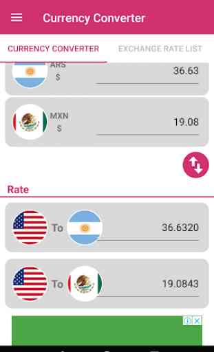 US Dollar To Argentine Peso and MXN Converter App 3