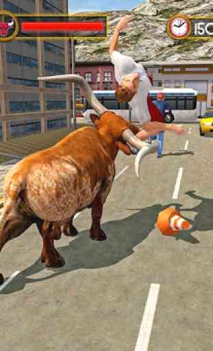 Wild Bull City Attack: Bull Simulator Games 3