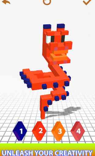 Animals 3D Color by Number: Voxel Paint Book Pages 3