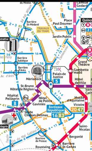 Bordeaux Tram Bus Map 3