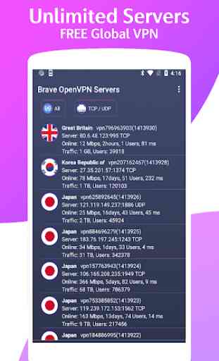 Brave OvpnSpider - OpenVPN Servers, Unlimited VPN 1