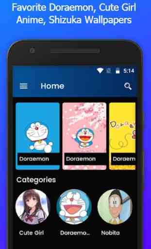 Cute Dora Blue Cat and Girl : Wallpaper App 1
