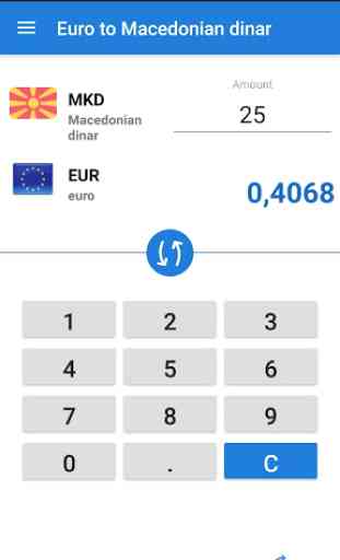 Euro en Dinar macédonien / EUR en MKD 1