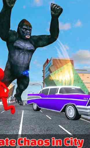 gorille en colère vs bataille de ville stickman 1