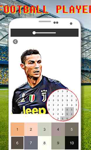Logo de football à colorier par nombre - Pixel Art 3
