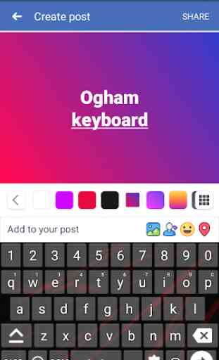 Ogham English Keyboard : Infra Keyboard 4