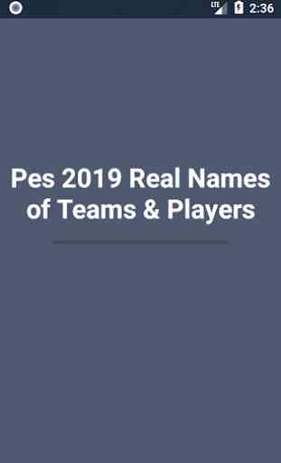 Pes 2019 noms réels des équipes et des joueurs 1