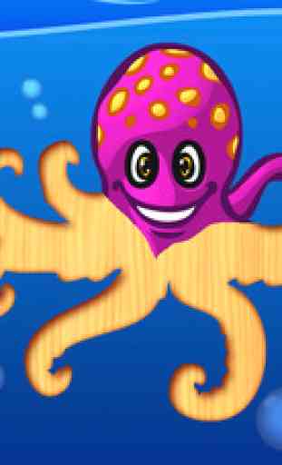 mes énigmes océan vacances animaux (Ocean Animals Puzzle) - pour les bambins et les enfants (Wooden animal shape and form puzzles for kindergarten kids and toddlers) 1
