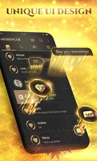Black Golden SMS - Default SMS&Phone handler 1