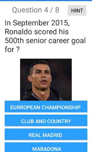 Cristiano Ronaldo Quiz : Multiple choice 3