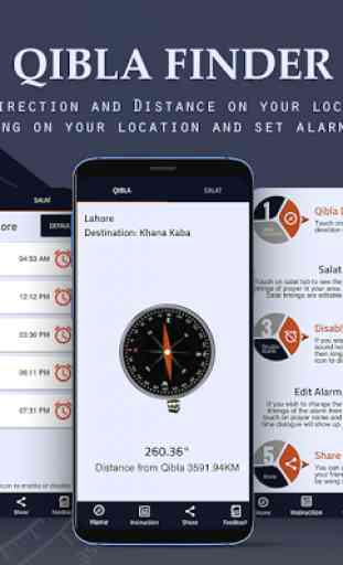 Qibla Finder - Direction & Salat Timing alarm 1