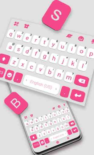 Thème de clavier Pink White Chat 2
