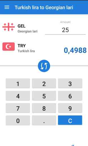 Turkish lira to Georgian lari / TRY to GEL 2