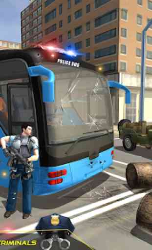 US Police Bus Transport Prison Break Survival Game 1
