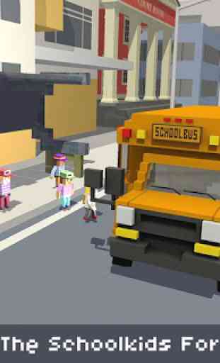 Blocky School Bus Simulator Craft 3