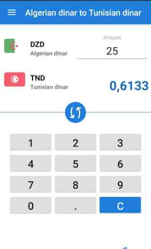Dinar algérien en dinar tunisien / DZD en TND 1