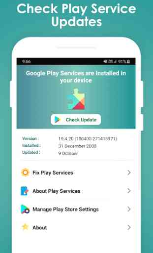 Fix Play Services Error - Check update & info 1