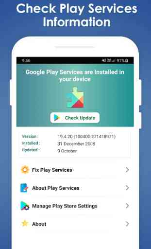 Fix Play Services Error - Check update & info 2