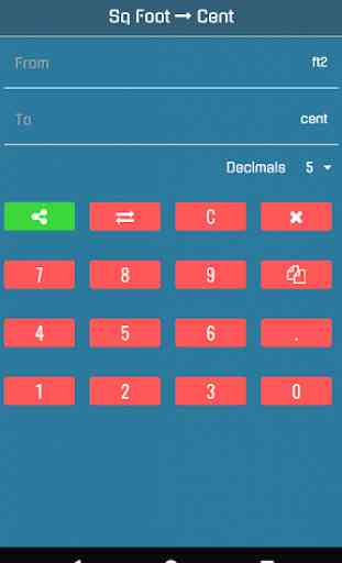 Square Feet to Cent Converter 1